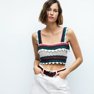 Zara crotchet knit crop top